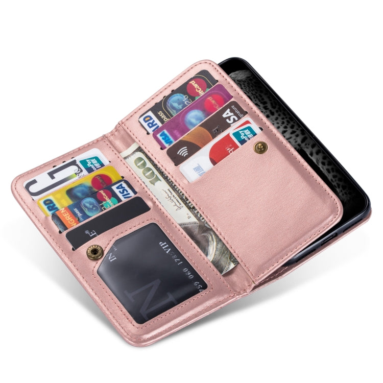 For iPhone X / XS Ultra-thin 9 Card Horizontal Flip Leather Case, with Card Slots & Holder & Lanyard