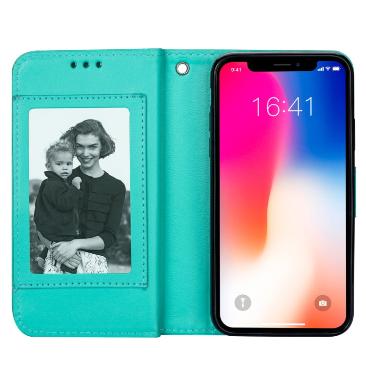 For iPhone X / XS Ultra-thin 9 Card Horizontal Flip Leather Case, with Card Slots & Holder & Lanyard