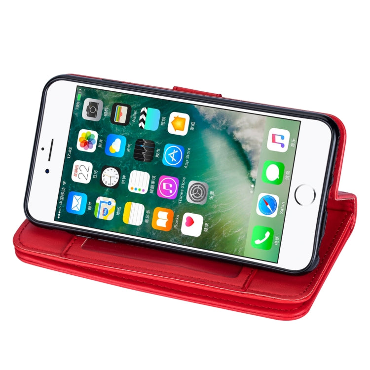 For iPhone 6 Plus Ultra-thin 9 Card Horizontal Flip Leather Case, with Card Slots & Holder & Lanyard