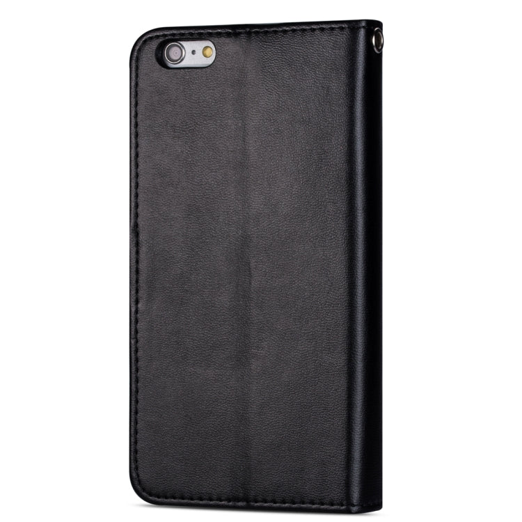 For iPhone 6 Plus Ultra-thin 9 Card Horizontal Flip Leather Case, with Card Slots & Holder & Lanyard