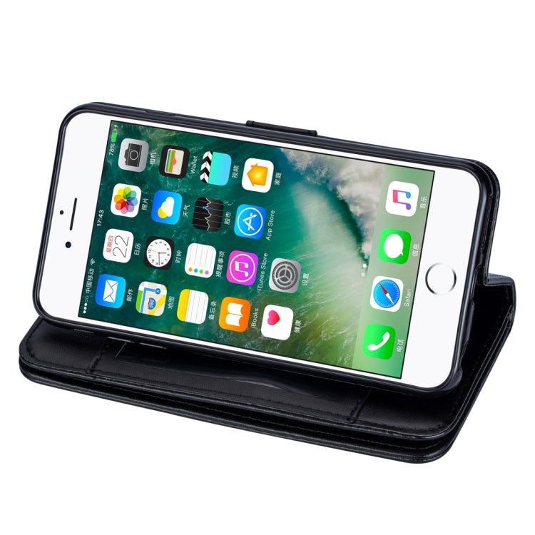 For iPhone 6 Plus Ultra-thin 9 Card Horizontal Flip Leather Case, with Card Slots & Holder & Lanyard