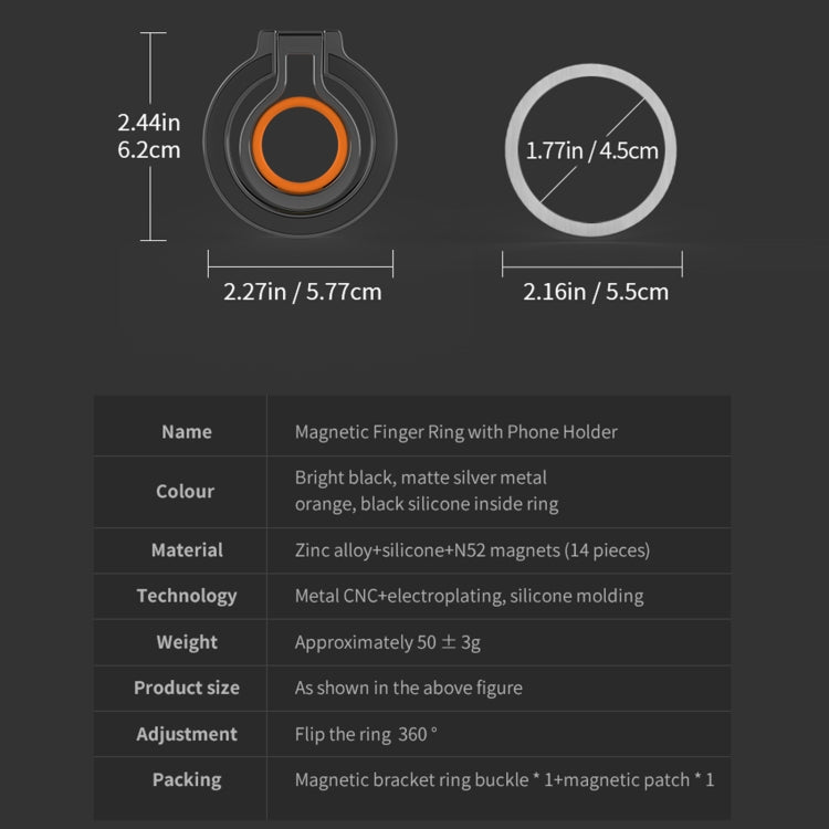 360 Rotations MagSafe Magnetic Finger Ring with Phone Holder