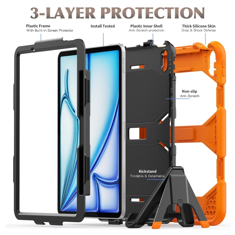 For iPad Air 11 2026 / 2025 / 2024 Colorful Silicone Heavy Duty Hybrid PC Tablet Case