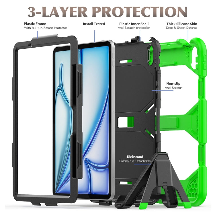 For iPad Air 11 2026 / 2025 / 2024 Colorful Silicone Heavy Duty Hybrid PC Tablet Case