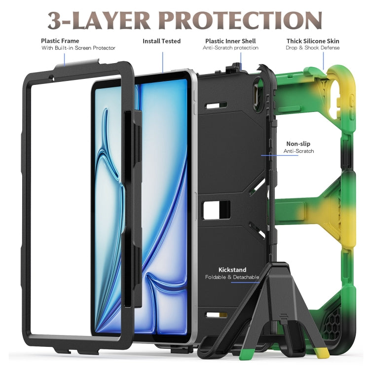 For iPad Air 11 2026 / 2025 / 2024 Colorful Silicone Heavy Duty Hybrid PC Tablet Case