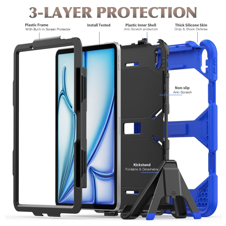 For iPad Air 11 2026 / 2025 / 2024 Colorful Silicone Heavy Duty Hybrid PC Tablet Case