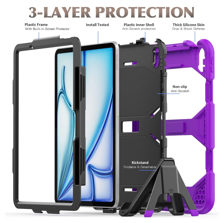 For iPad Air 11 2026 / 2025 / 2024 Colorful Silicone Heavy Duty Hybrid PC Tablet Case
