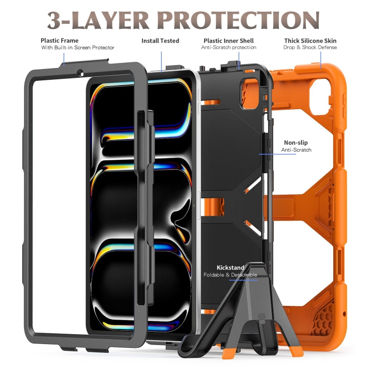 For iPad Pro 11 2025 / 2024 Colorful Silicone Heavy Duty Hybrid PC Tablet Case