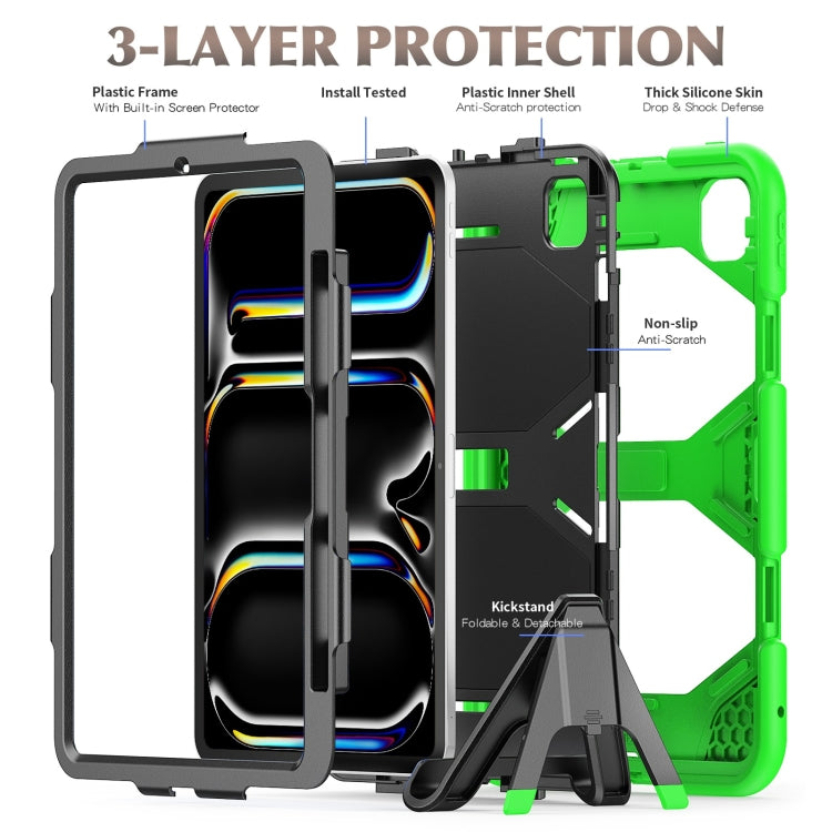 For iPad Pro 11 2025 / 2024 Colorful Silicone Heavy Duty Hybrid PC Tablet Case