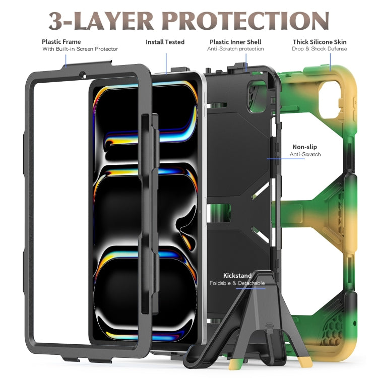 For iPad Pro 11 2025 / 2024 Colorful Silicone Heavy Duty Hybrid PC Tablet Case