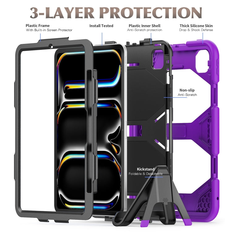 For iPad Pro 11 2025 / 2024 Colorful Silicone Heavy Duty Hybrid PC Tablet Case