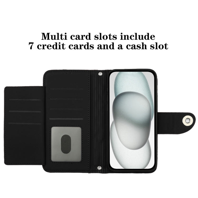 For TCL 30 SE Rhombic Texture Flip Leather Phone Case with Lanyard