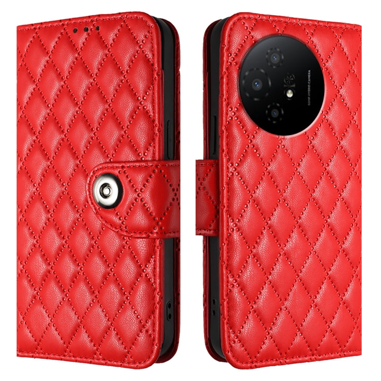 For TCL 50 XL 5G Rhombic Texture Flip Leather Phone Case with Lanyard