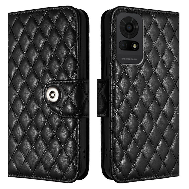 For TCL 50 LE 5G Rhombic Texture Flip Leather Phone Case with Lanyard