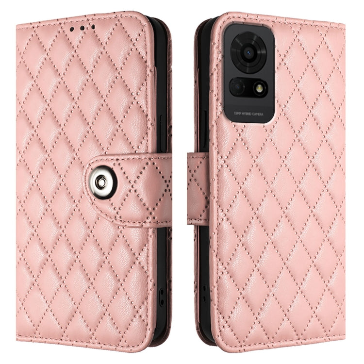 For TCL 50 LE 5G Rhombic Texture Flip Leather Phone Case with Lanyard