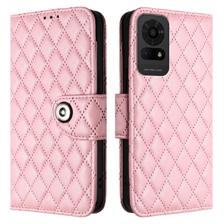 For TCL 50 LE 5G Rhombic Texture Flip Leather Phone Case with Lanyard