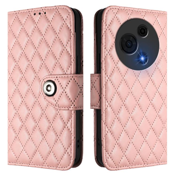 For TCL 60 NxtPaper Rhombic Texture Flip Leather Phone Case with Lanyard