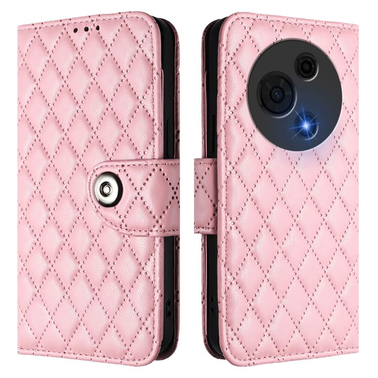 For TCL 60 NxtPaper Rhombic Texture Flip Leather Phone Case with Lanyard