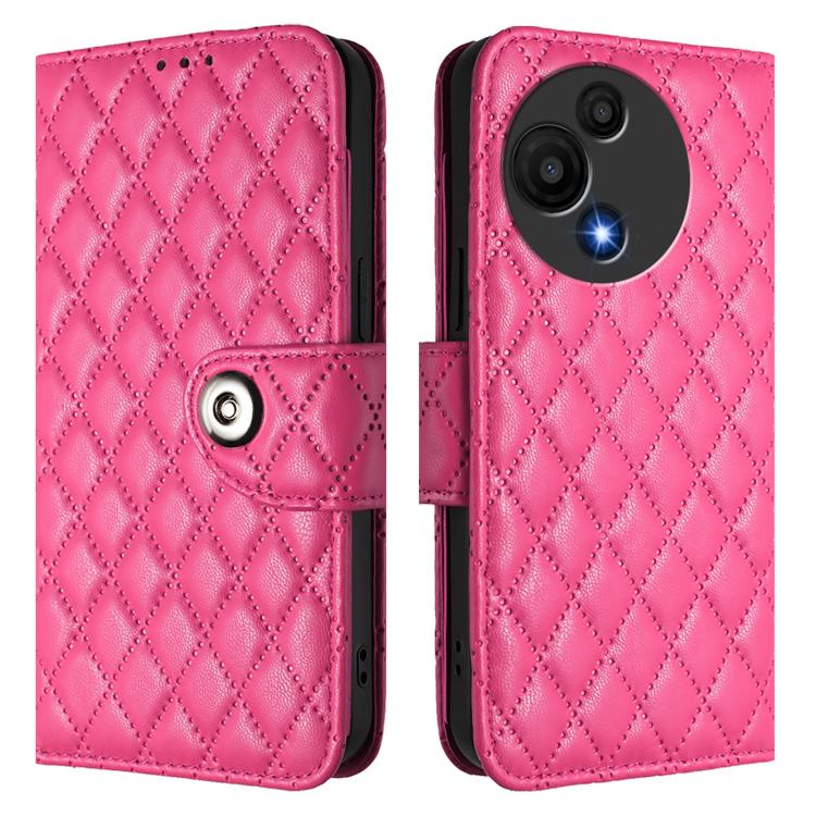 For TCL 60 SE NxtPaper / 605 Rhombic Texture Flip Leather Phone Case with Lanyard