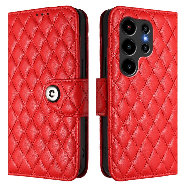 For Blackview Wave 10 Rhombic Texture Flip Leather Phone Case with Lanyard
