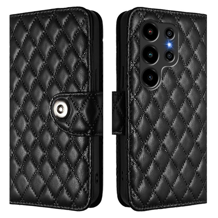 For Blackview Wave 10 Rhombic Texture Flip Leather Phone Case with Lanyard