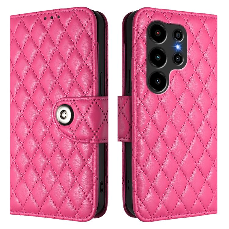 For Blackview Wave 10 Rhombic Texture Flip Leather Phone Case with Lanyard