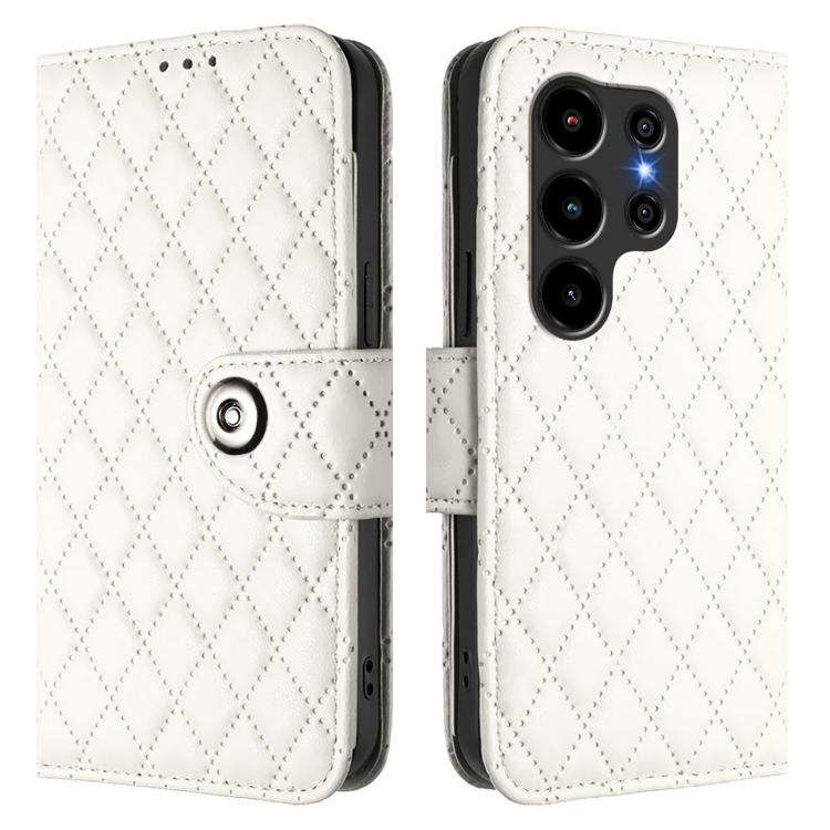For Blackview Wave 10 Rhombic Texture Flip Leather Phone Case with Lanyard