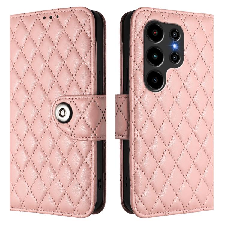 For Blackview Wave 10 Rhombic Texture Flip Leather Phone Case with Lanyard