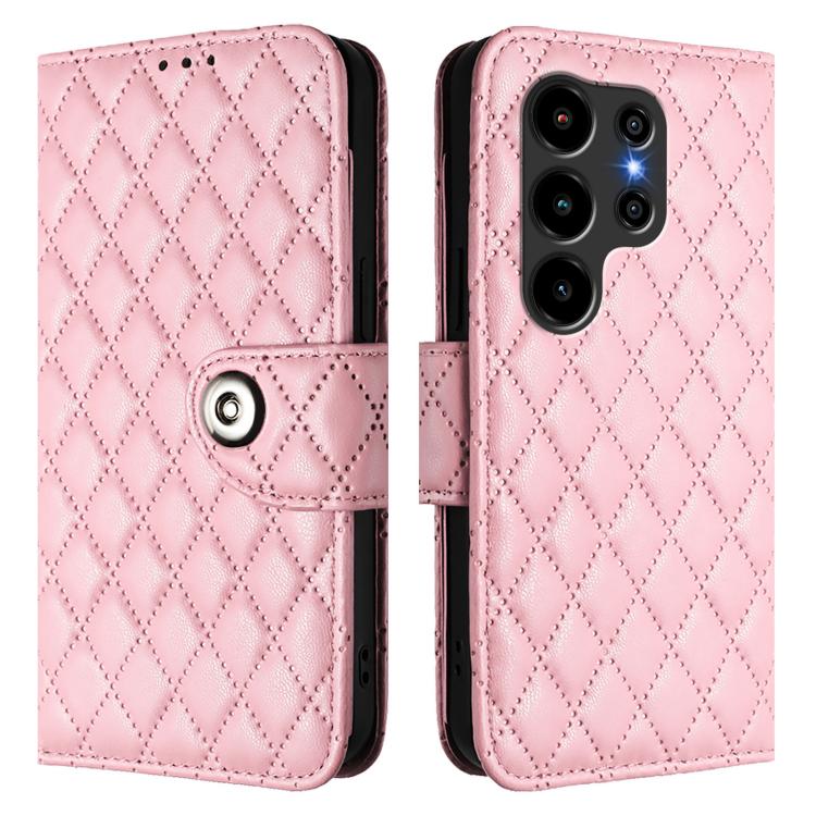 For Blackview Wave 10 Rhombic Texture Flip Leather Phone Case with Lanyard