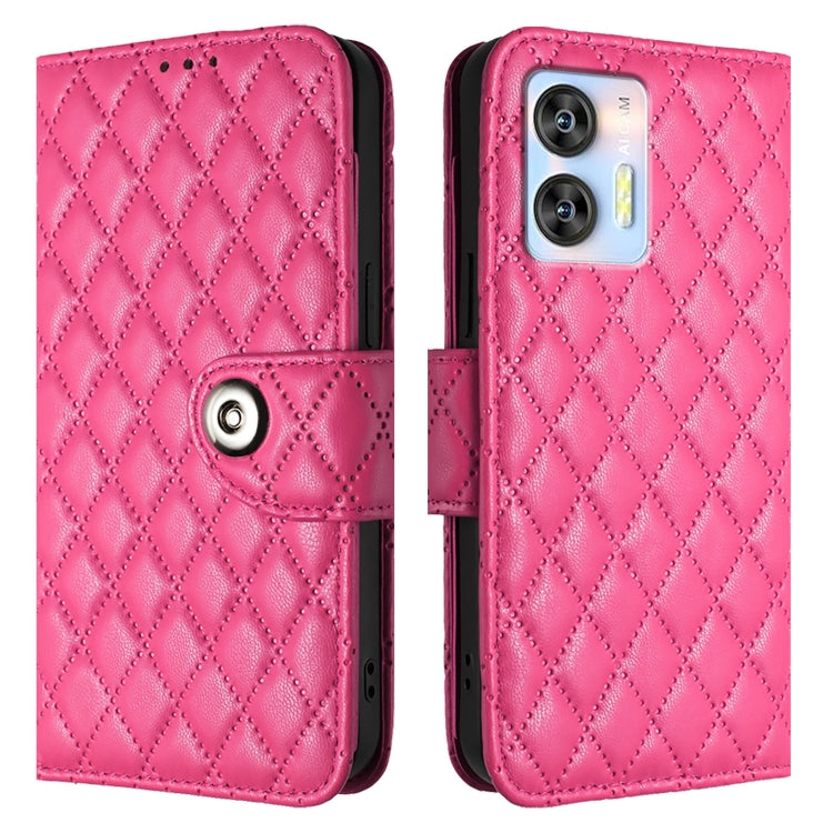 For Oukitel C35 / C36 Rhombic Texture Flip Leather Phone Case with Lanyard