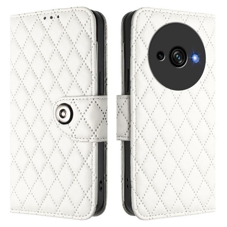 For Oukitel C59 / C59 Pro Rhombic Texture Flip Leather Phone Case with Lanyard
