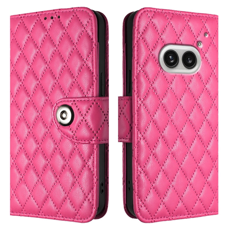 For Nothing Phone 2a Rhombic Texture Flip Leather Phone Case with Lanyard