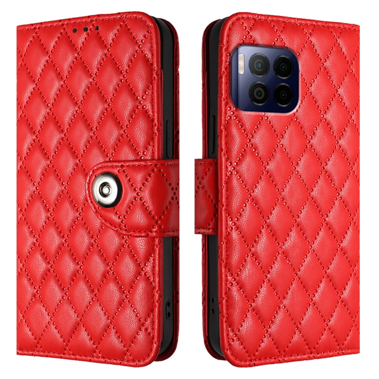 For T-Mobile REVVL 7 Pro 5G Rhombic Texture Flip Leather Phone Case with Lanyard