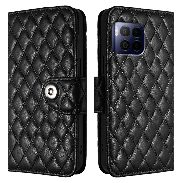 For T-Mobile REVVL 7 Pro 5G Rhombic Texture Flip Leather Phone Case with Lanyard