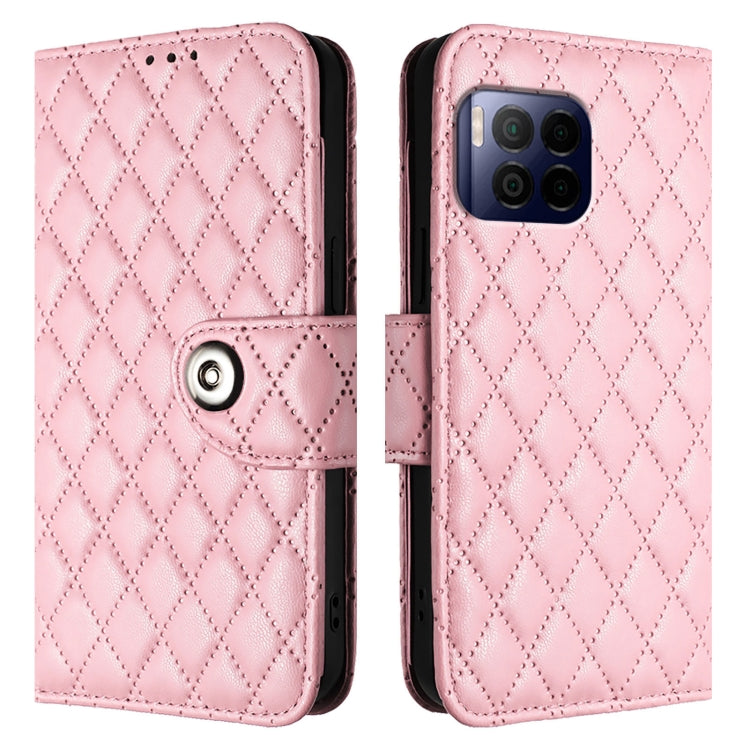 For T-Mobile REVVL 7 Pro 5G Rhombic Texture Flip Leather Phone Case with Lanyard