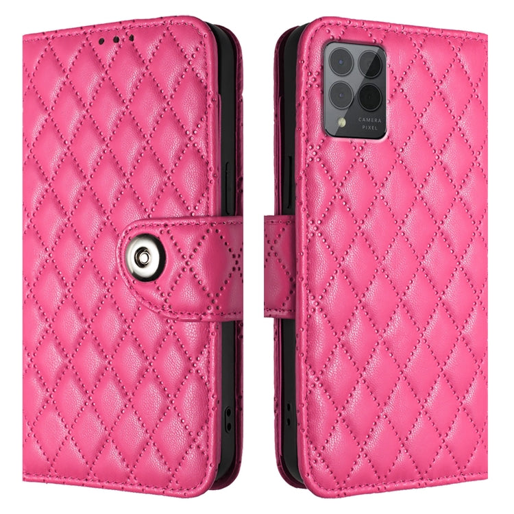 For T-Mobile REVVL 6 Pro / 6x Pro 5G Rhombic Texture Flip Leather Phone Case with Lanyard