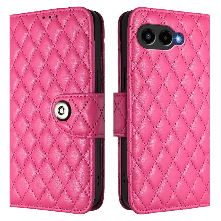For T-Mobile Revvl 8 Rhombic Texture Flip Leather Phone Case with Lanyard