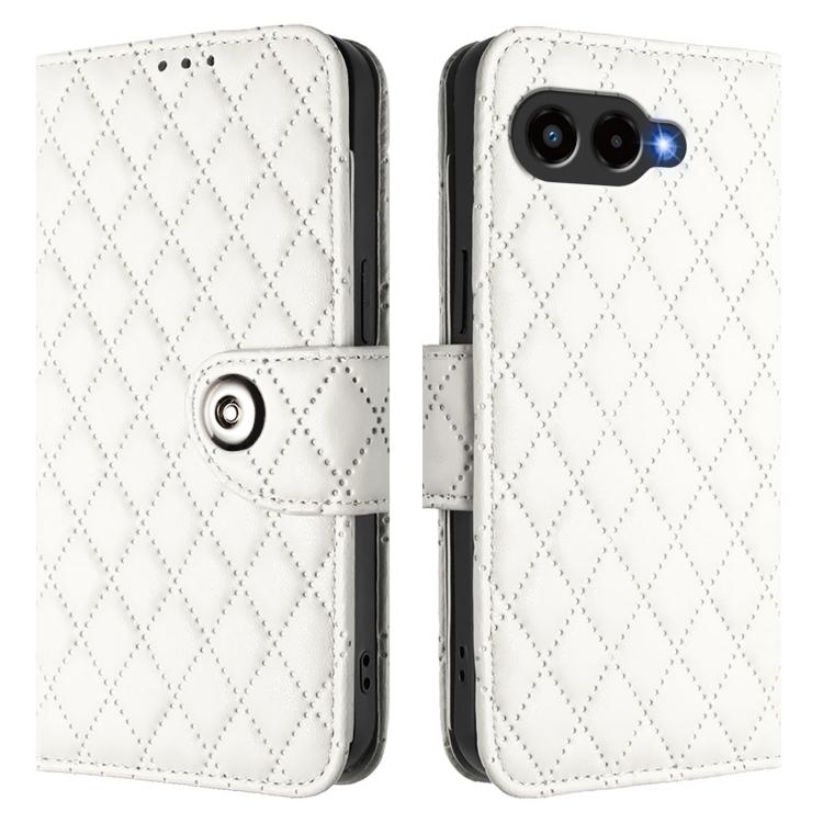 For T-Mobile Revvl 8 Rhombic Texture Flip Leather Phone Case with Lanyard