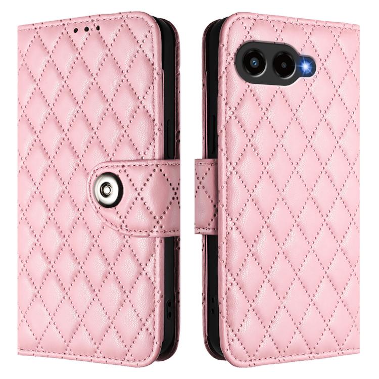 For T-Mobile Revvl 8 Rhombic Texture Flip Leather Phone Case with Lanyard