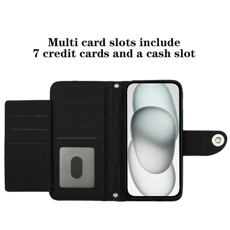 For ZTE Blade A52 Rhombic Texture Flip Leather Phone Case with Lanyard