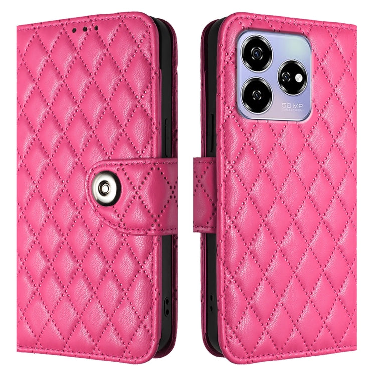 For ZTE Blade V60 / Axon 60 4G Rhombic Texture Flip Leather Phone Case with Lanyard