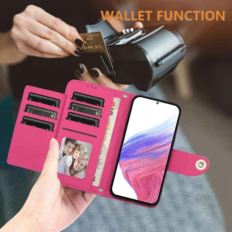 For ZTE Blade A75 5G Rhombic Texture Flip Leather Phone Case with Lanyard