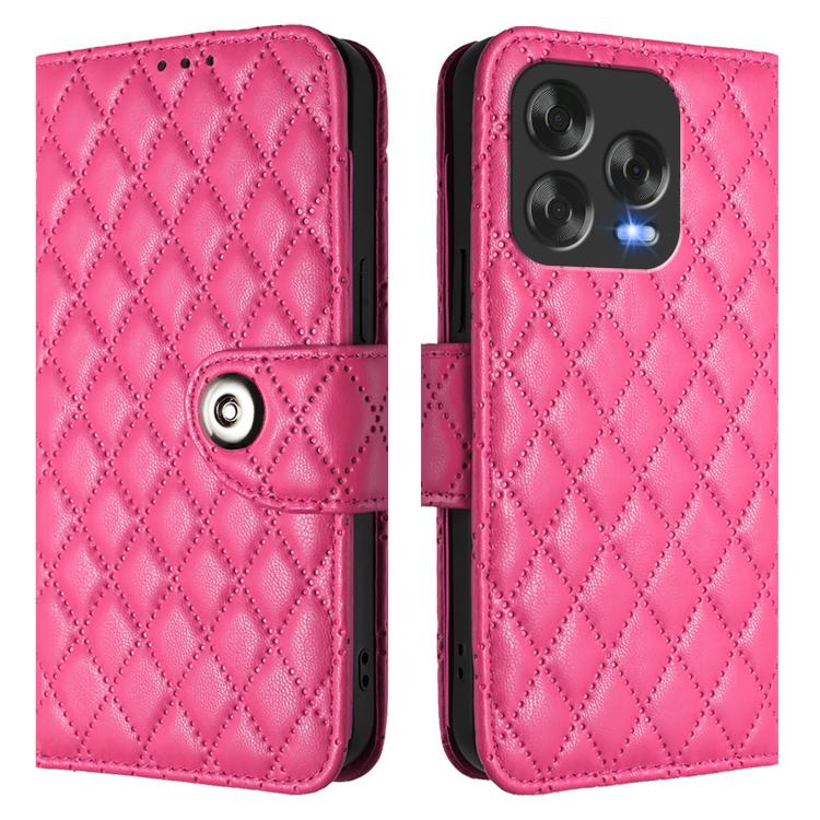 For ZTE Blade V70 Design Rhombic Texture Flip Leather Phone Case with Lanyard