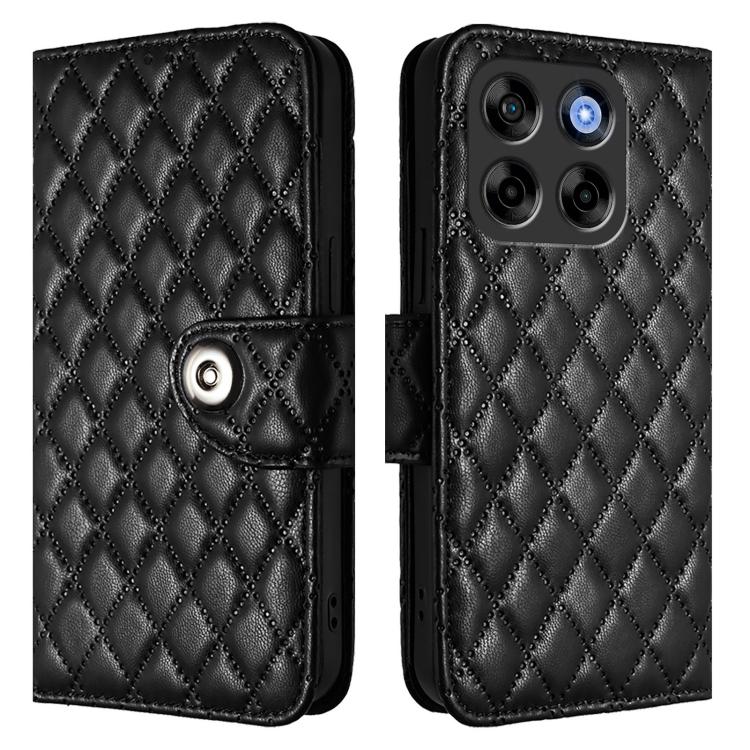 For ZTE Blade V70 Vita / nubia V70 Design Rhombic Texture Flip Leather Phone Case with Lanyard