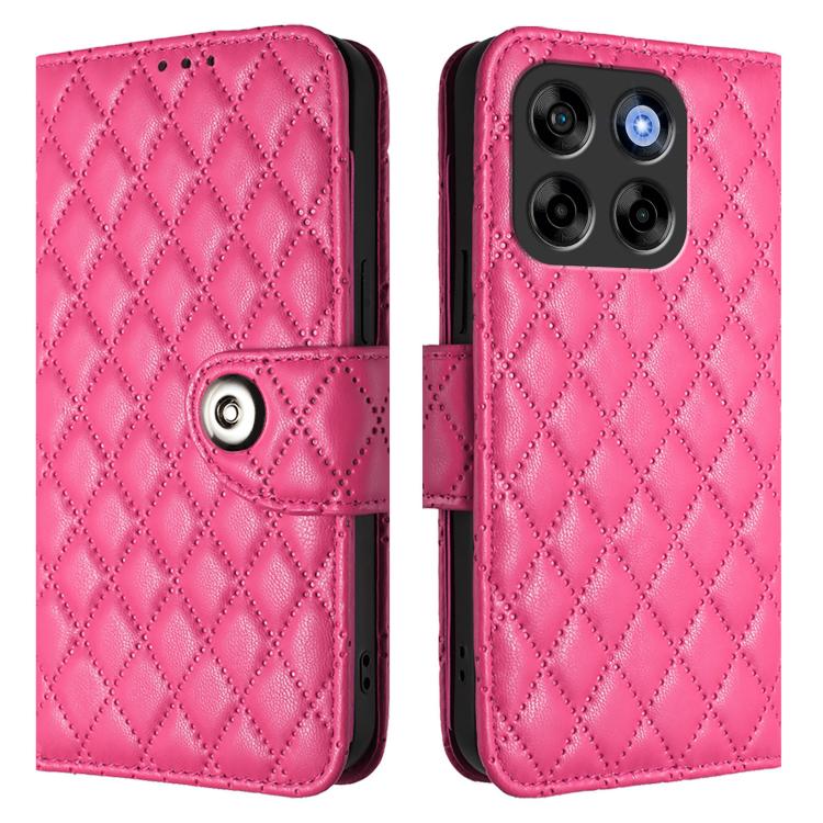 For ZTE Blade V70 Vita / nubia V70 Design Rhombic Texture Flip Leather Phone Case with Lanyard