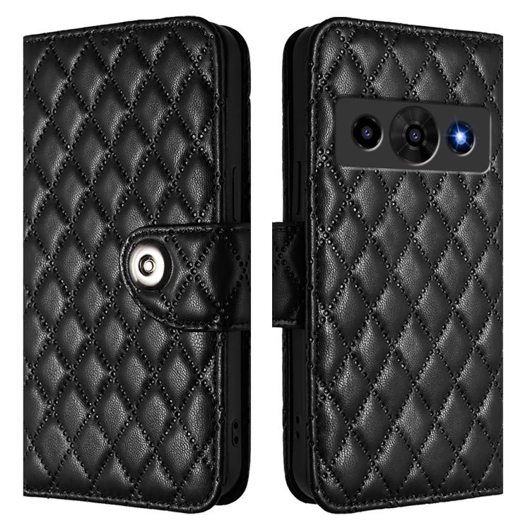 For ZTE Nubia P7 Pro 5G / Optus X Value 5G Rhombic Texture Flip Leather Phone Case with Lanyard