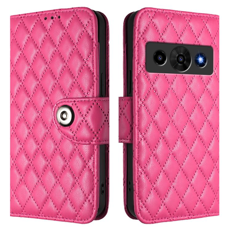 For ZTE Nubia P7 Pro 5G / Optus X Value 5G Rhombic Texture Flip Leather Phone Case with Lanyard