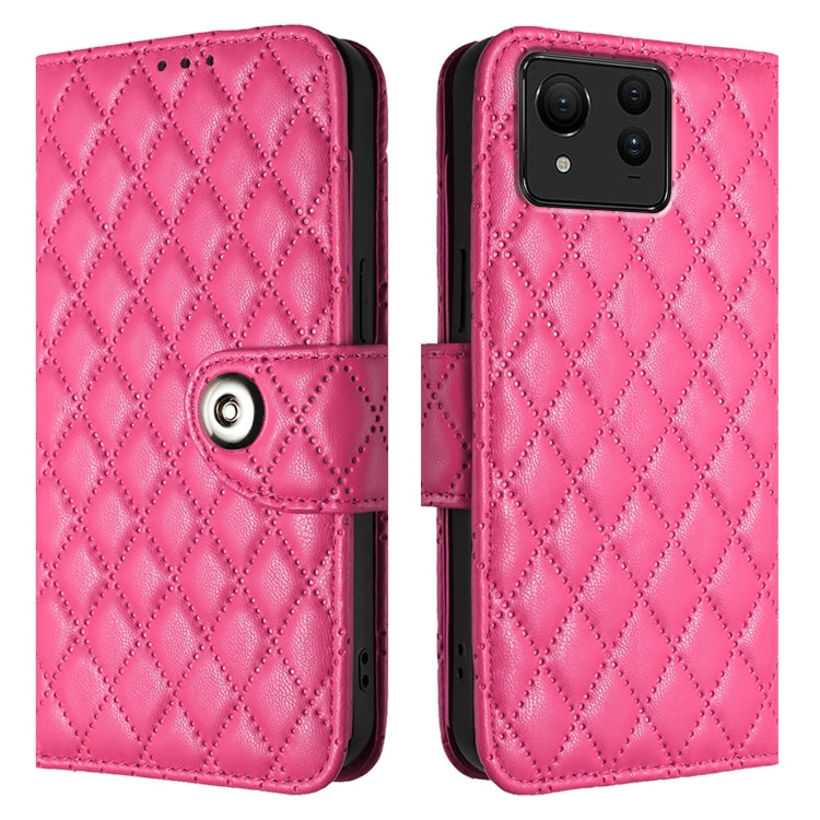 For Asus Zenfone 11 Ultra Rhombic Texture Flip Leather Phone Case with Lanyard