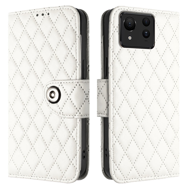 For Asus Zenfone 11 Ultra Rhombic Texture Flip Leather Phone Case with Lanyard