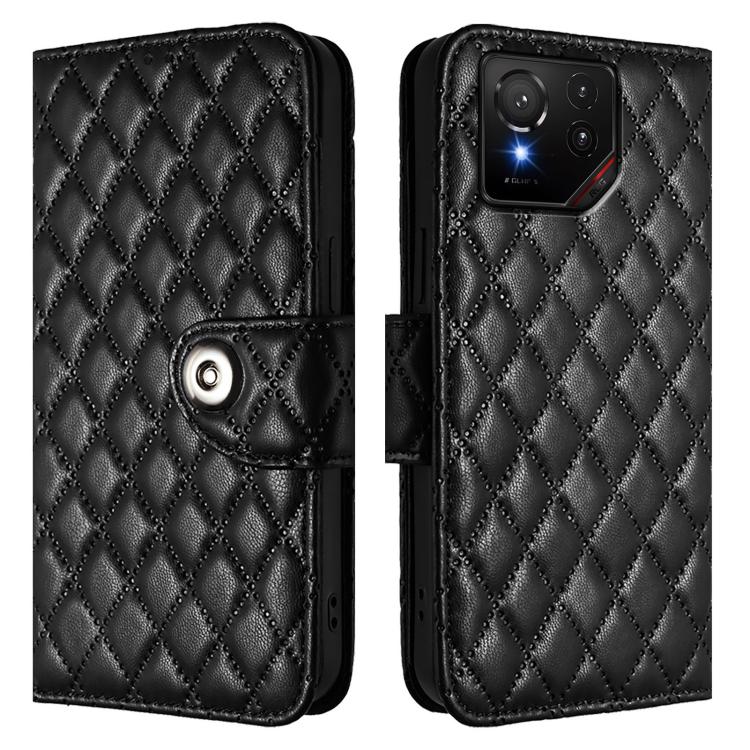 For Asus ROG Phone 9 / 9 Pro Rhombic Texture Flip Leather Phone Case with Lanyard